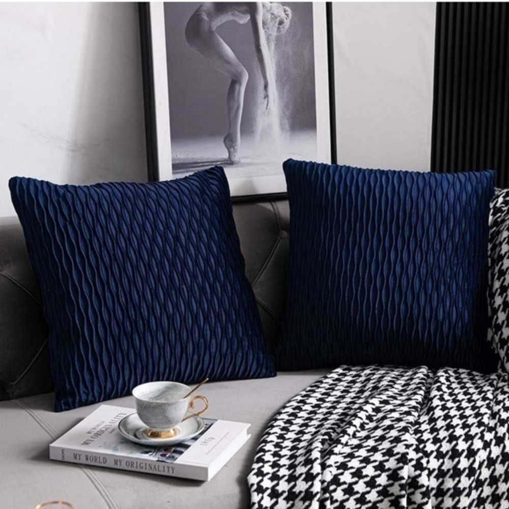 Dezene 2x Navy Pillow Cases
